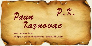 Paun Kaznovac vizit kartica